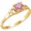 19376:60001:P 14kt Yellow Pink Heart Cubic Zirconia Youth Ring Size 3