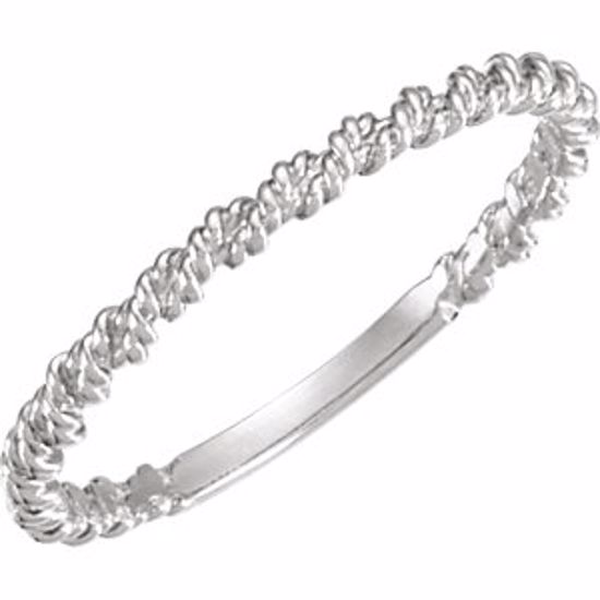 255:1906:P 18kt White 2mm Twisted Rope Band