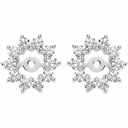 61018:37620:P 14kt White 5/8 CTW Diamond Earring Jackets