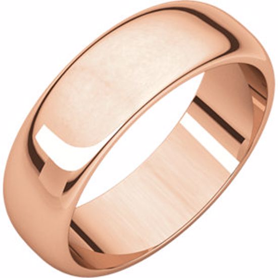 HR8:63643:P 14 K Rose 6mm Half Round Band