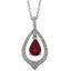 65950:60001:P 14kt White Ruby & 1/6 CTW Diamond Necklace
