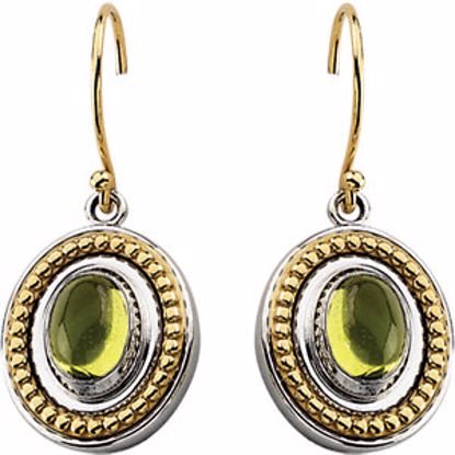 65982:60001:P Sterling Silver & 14kt Yellow Peridot Earrings