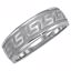 50569:100004:P 14kt White 7mm Greek Key-Inspired Tapered Wedding Band Size 10