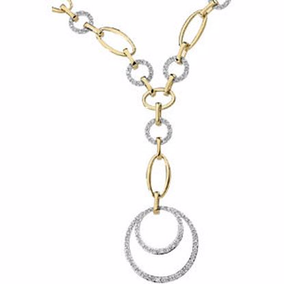66077:60001:P Two-Tone Diamond Circle Necklace