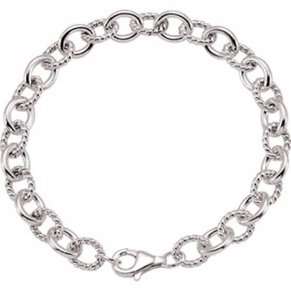 CH864:60005:P Sterling Silver Link 7.5" Chain