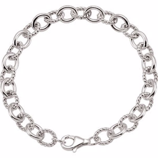 CH864:60005:P Sterling Silver Link 7.5" Chain