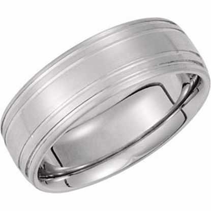 50075:179047:P 14kt White 7mm Designer Band Size 10.5