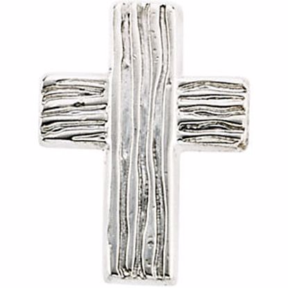 R16737KIT:165626:P 14kt White 13x10mm The Rugged Cross® Lapel Pin