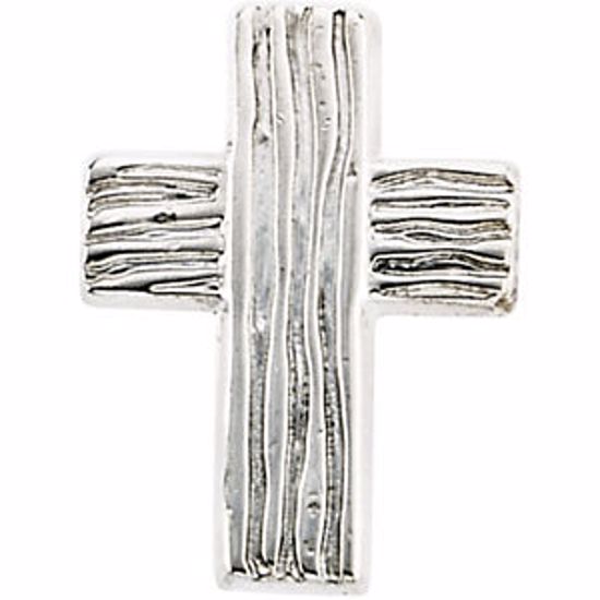 R16737KIT:165626:P 14kt White 13x10mm The Rugged Cross® Lapel Pin