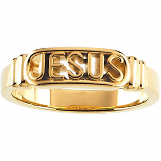 R16611KIT:144107:P 14kt Yellow In The Name of Jesus® Chastity Ring Size 8