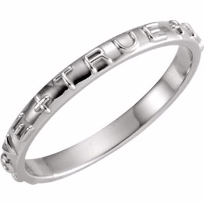 R16617KIT:106050:P 14kt White True Love Chastity Ring with Packaging Size 10