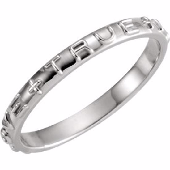 R16617KIT:106050:P 14kt White True Love Chastity Ring with Packaging Size 10