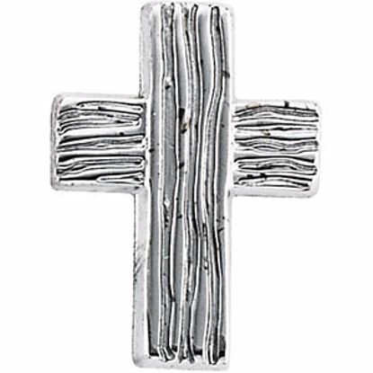 R16737KIT:165629:P 14kt White 18x14.5mm The Rugged Cross® Lapel Pin
