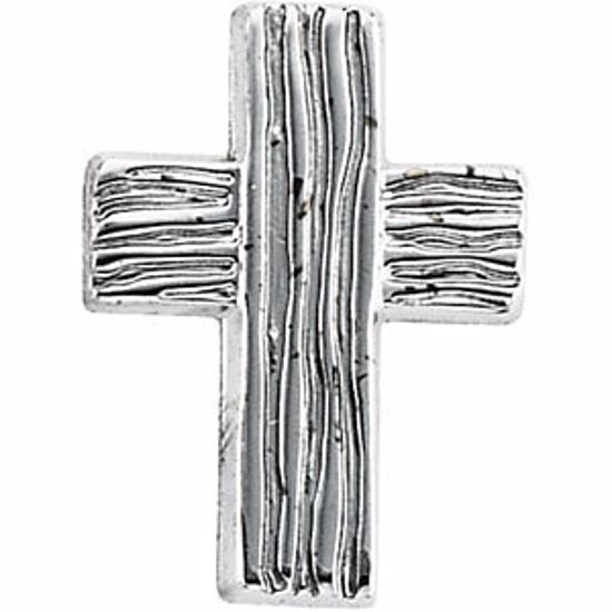 R16737KIT:165629:P 14kt White 18x14.5mm The Rugged Cross® Lapel Pin