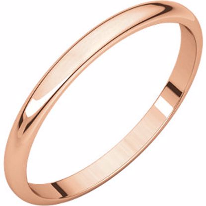 HRL6.5:161320:P 14kt Rose 2mm Light Half Round Band