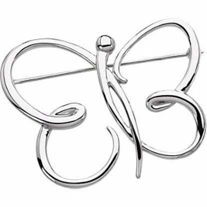 84069:100001:P 14kt White Butterfly Brooch