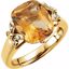 66283:60001:P 14kt Yellow Citrine & .08 CTW Diamond Ring