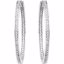 22073:253604:P 14kt White 24mm 3/8 CTW Diamond Inside/Outside Hoop Earrings