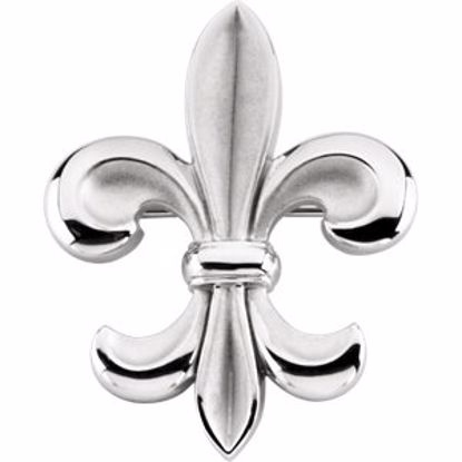 83795:100003:P 14kt White Fleur-de-lis Brooch