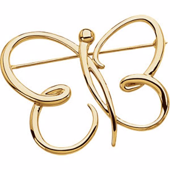 84069:100004:P 10kt Yellow Butterfly Brooch