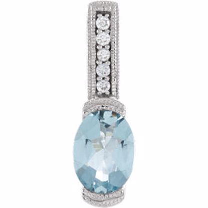 66327:60001:P 14kt White Aquamarine & .05 CTW Diamond Pendant