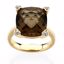 66347:60001:P 14kt Yellow Checkerboard Smoky Quartz & .05 CTW Diamond Ring