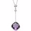 66351:60001:P 14kt White Checkerboard Amethyst & .04 CTW Diamond 18" Necklace
