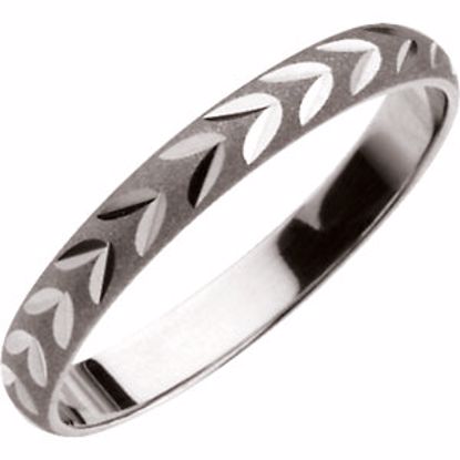 19350KIT:246877:P 14kt White Youth Diamond Cut Band Size 0.75