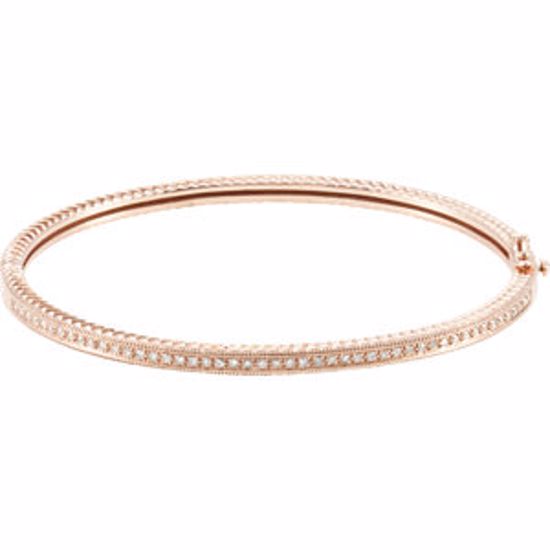 66377:60003:P 14kt Rose 1/3 CTW Diamond Bangle Bracelet