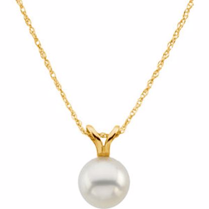 69046:61619:P 14kt Yellow 7mm Akoya Pearl 18" Necklace