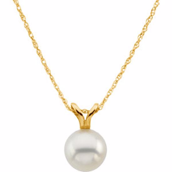 69046:616191:P 14kt Yellow 6mm Akoya Pearl 18" Necklace