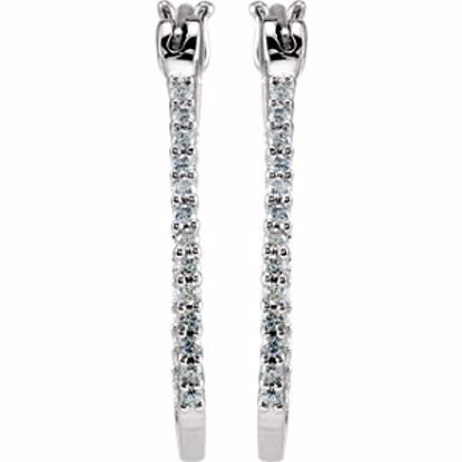 66420:60001:P Platinum 1/4 CTW Diamond Inside/Outside Hoops