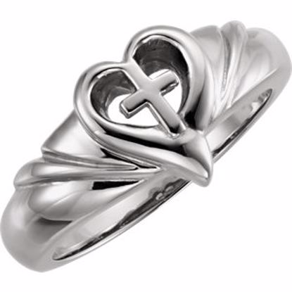 R7004:306511:P Heart & Cross Ring