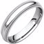 DMGR4:100001:P 14kt White 4mm Double Milgrain Comfort Fit Band