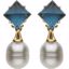 66222:24083:P Aquarella® South Sea Cultured Pearl & London Blue Topaz Earrings