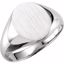 9320:307117:P Sterling Silver 14x12mm Solid Oval Men's Signet Ring