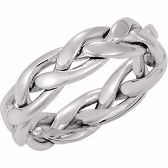 50130:216810:P 14kt White 4.75mm Hand Woven Band Size 5 