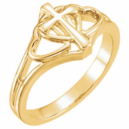 R43009:100014:P 14kt Yellow Covenant Hearts&trade; Ring Size 6