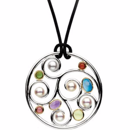 66570:84278:P Freshwater Cultured Pearl & Gemstone Necklace