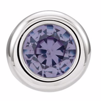 81668:22047:P 14kt White Imitation Alexandrite "June" Birthstone Pendant Slide