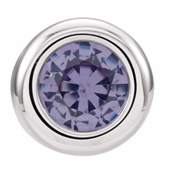 81668:22047:P 14kt White Imitation Alexandrite "June" Birthstone Pendant Slide