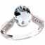 66629:60001:P Aquamarine & Diamond Accented Ring
