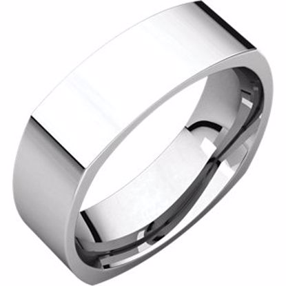 SQR7:254155:P Platinum 6mm Square Comfort Fit Band