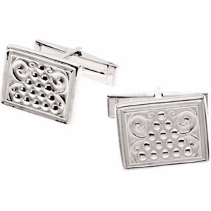 81282:60001:P Sterling Silver 13.5x17mm Cuff Links