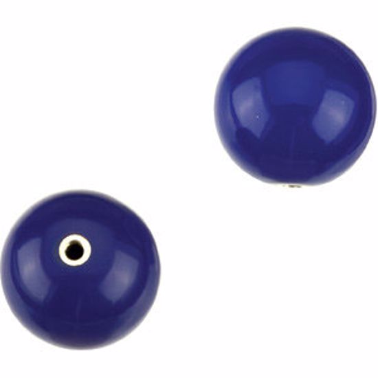 66650:101:P 14kt White 12mm Interchangeable Genuine Lapis Bead for Lariat