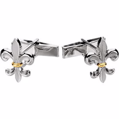 84290:103:P Sterling Silver & 14kt Yellow Cuff links