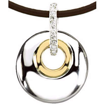 66823:84316:P Two-Tone Diamond Circle Necklace