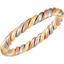 50822:60001:P 14kt White , Rose & Green 2.5mm Tri-Color Band Size 5