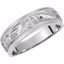 50570:100018:P 14kt White 7mm Tapered Circle & Cross Wedding Band Size 10