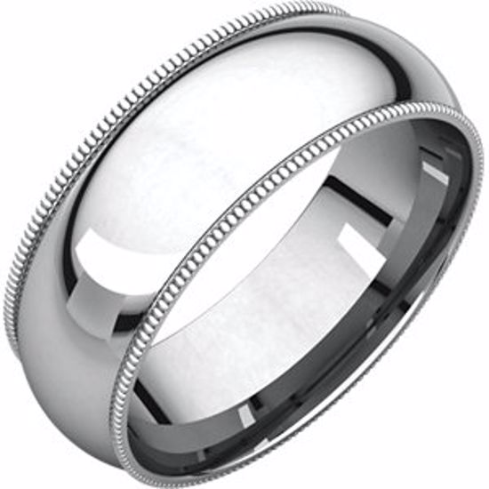 MGR8:604:P Palladium 7mm Milgrain Comfort Fit Band
